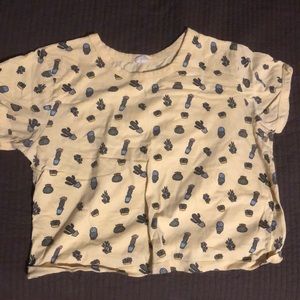 Cropped cactus shirt